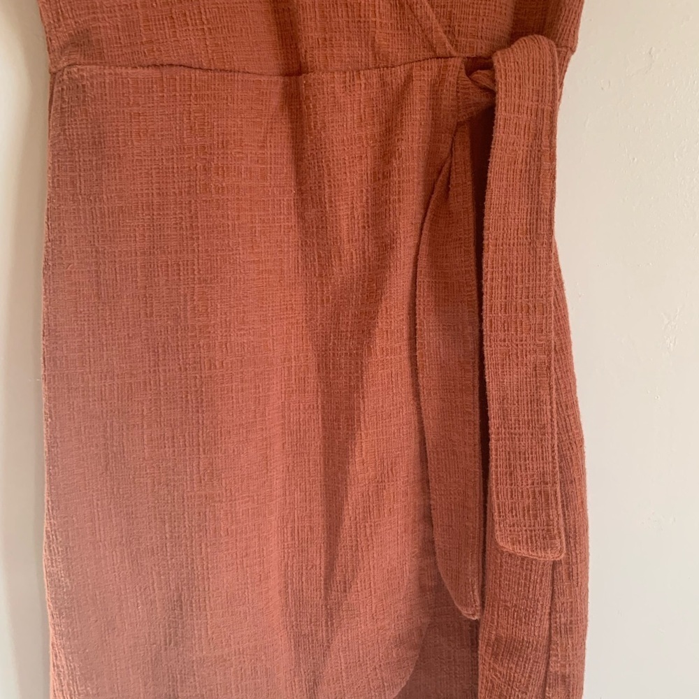 Madewell Cotton Wrap Dress Women Size XXS Mauve Summer Spring Outfit Clothing - Picture 3 of 4